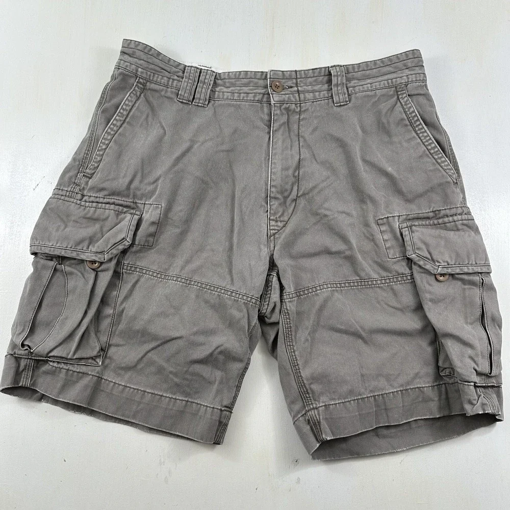 Polo Ralph Lauren Men Actual 35 Cargo Shorts Gray Military Baggy Army Grunge Y2K